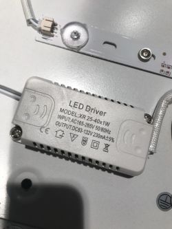 Dobór nowego drivera LED do oprawy - Input AC 165-265V, Output DC 83-132V, 230mA, 25-40x1W