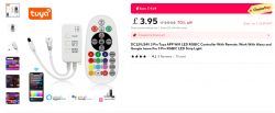 Tuya set with RGBIC LED controller and remote.
