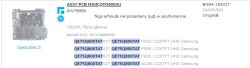 Fragment strony internetowej prezentujący niedostępną płytę główną do telewizora Samsung.