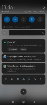 Karta SD - komunikaty o bezpiecznym usunięciu urządzenia.