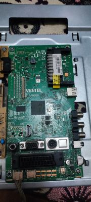 Close-up of Vestel 17MB55 motherboard from a television.