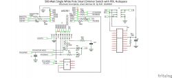 Electronic schematic for a 500W dimmer with PIR sensor.