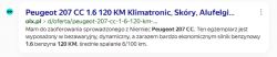 Screenshot of a Peugeot 207 CC car listing on the OLX website.