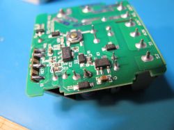 Close-up of a PCB with electronic components and connectors.