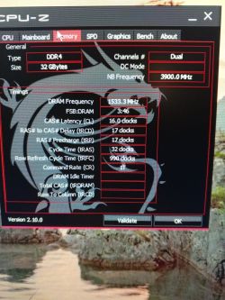 Zrzut ekranu z programu CPU-Z pokazujący szczegóły pamięci RAM.