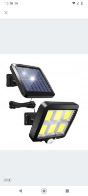 Lampa solarna - Działa tylko po odłączeniu panela słonecznego.