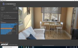 Zrzut ekranu z wynikami testu Cinebench R23 na komputerze z procesorem Genuine Intel CPU 0000.