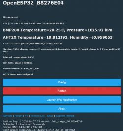 OpenESP32 user interface with measurement data.