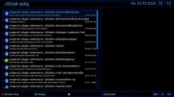 Lista pluginów J00zeK opkg na ekranie Enigma2.