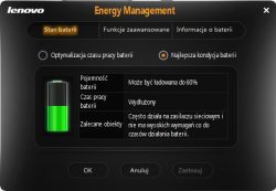 Lenovo Z500 - Ładuje Baterie do 60% i nie ładuje.
