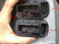 Spis pinów włącznika szyb Mondeo mkI do montażu w Escorcie mk7