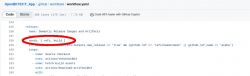 A snippet of workflow.yaml configuration file with the section needs: [ refs, build ] highlighted.
