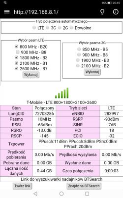 Dobór operatora dla lokalizacji 52.0475163438836, 23.134999055934546 z routerem b818