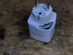 WiFi Socket with Open Casing WiFi socket with open casing revealing the interior.