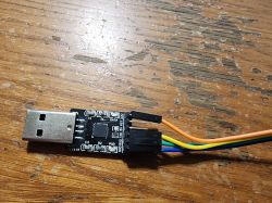 USB to UART adapter with connected wires