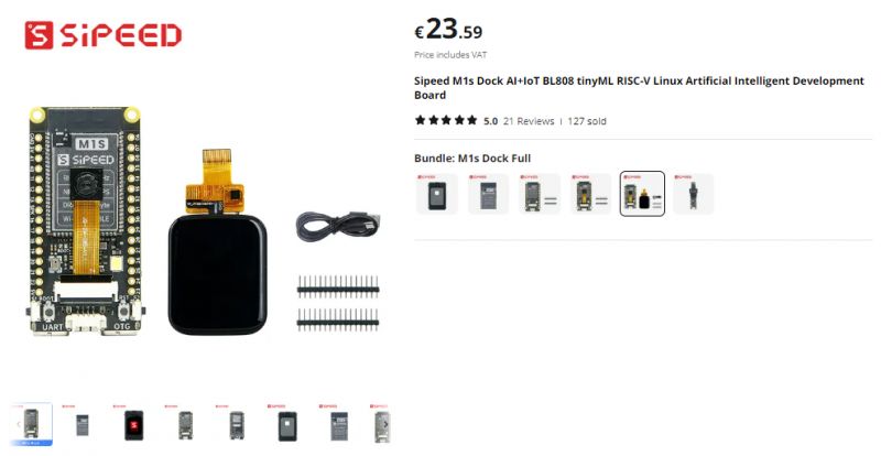 Sipeed M1s Dock AI+IoT Development Kit Sipeed M1s Dock AI+IoT kit with display and camera module