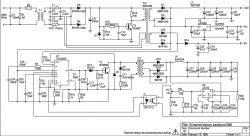 Complex schematic of a switch-mode power supply with transformers and ICs including CNY17-3 and uA723.