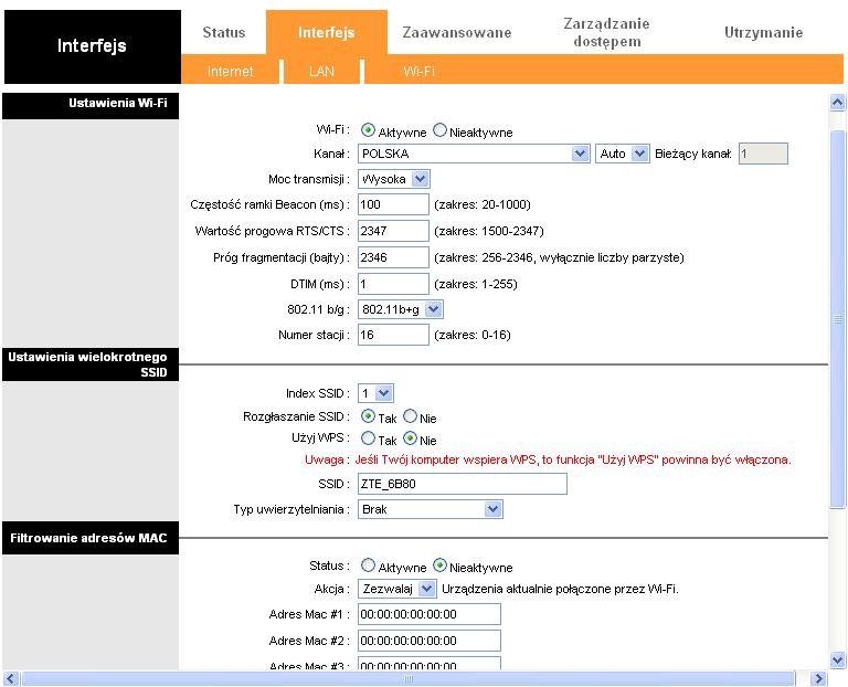 Zte w300 настройка wifi