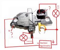Podłączenie regulatora Bosch F00M - rola zacisków W i DFM