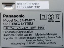 Panasonic SA-PMX74 - Szukam wsad pamięci FLASH SPI MX25L1633E