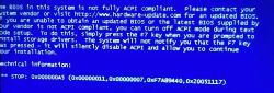 ASUS ET1620 - brak możliwości instalacji OS - BIOS not ACPI compliant