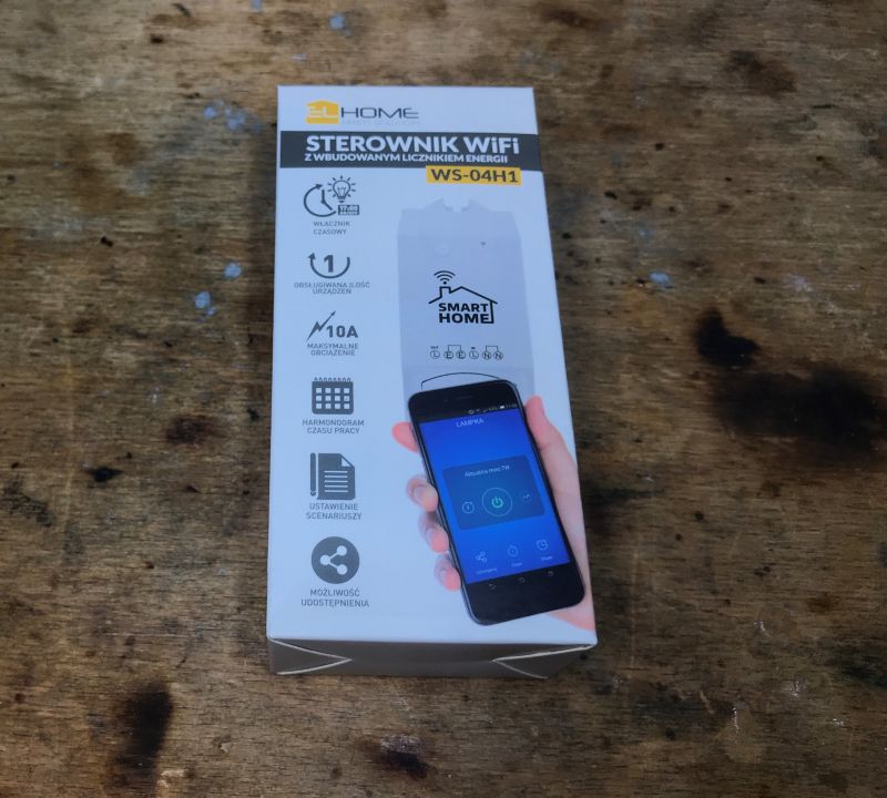 elHome WS-04H1 Packaging Box of the elHome WS-04H1 device with Smart Home features and mobile app control.