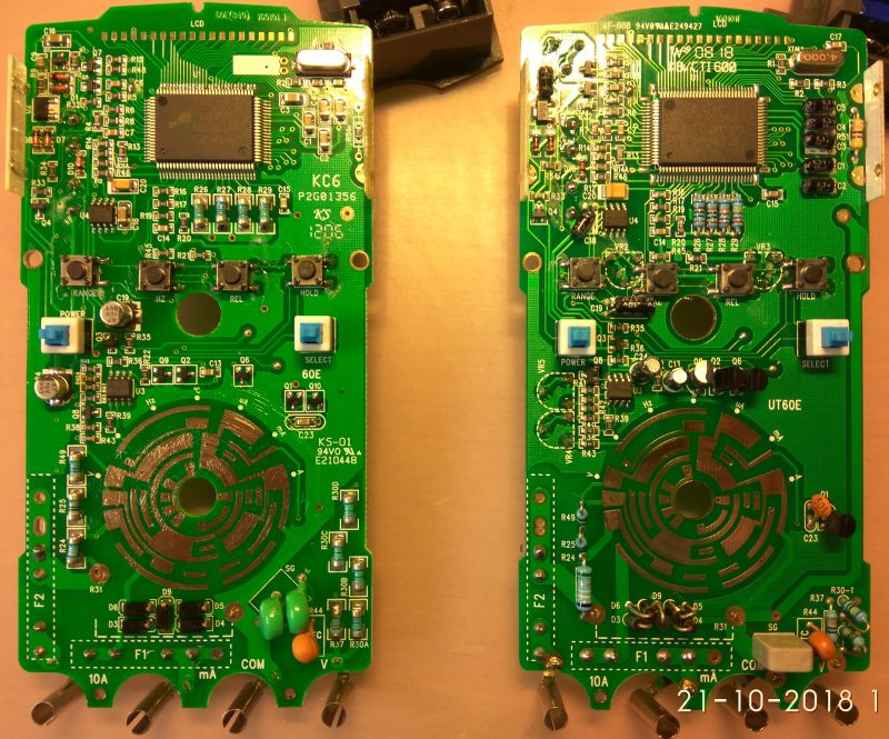 Porówanie dwóch mierników UT60E - zmiany w produkcji