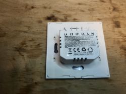 Back Panel of LXM170 Light Switch Back panel of the LXM170 WiFi light switch with visible labels and specifications.