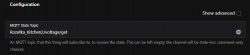 Screenshot of MQTT topic configuration in OpenHAB.