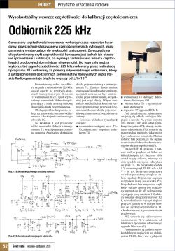 Zdjęcie odbiornika 225 kHz oraz dwa schematy elektroniczne w artykule technicznym.