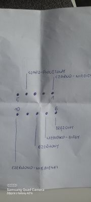 Schemat podłączenia i rozpiska pinów - Wyświetlacz temperatury Audi A3 8L