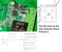 Image of an electronic module with labeled pins ANT, GND, and 3.3V and a T34 pin schematic.