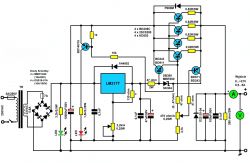 Zasilacz regulowany (darlington power) na LM317 10A 1.2..37V