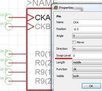 Eagle 6.4.0 - Zamiana pinów cewki przekaźnika niepolarnego - problem z SwapLevel