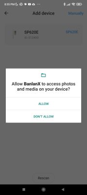 BanlanX App - Permission Request BanlanX app screen asking for access to photos and media.