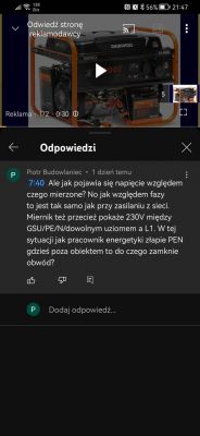 Podłączenie agregatu prądotwórczego, JacekH07, uziemienie, układ TN-C-S: dylemat napięcia na sieci