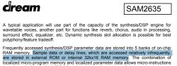 SAM2635 documentation excerpt explaining memory for sample data and delay lines