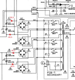 Wzmacniacz Harman Kardon HK680: Zwarcie masy do JP475 - brak napięcia w linii sygnału