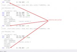 Deklaracja adresów SFR we Flashu i podawanie ich funkcji czytającej z Flasha