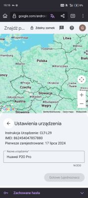 Huawei P20 Pro – blokada ekranu po PIN SIM i hasło Google, brak dostępu do danych