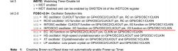 Fragment of technical documentation for PIC12F683 regarding oscillator configuration.