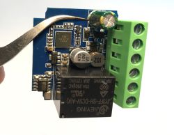 Relay module with electronic components Electronic relay module with capacitors, ICs and terminal block