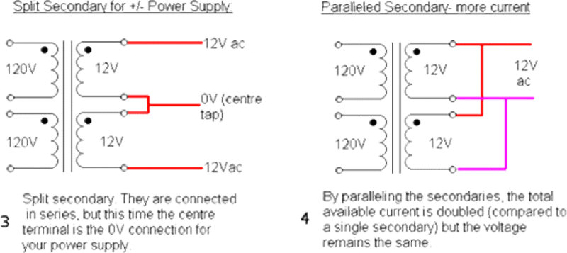 Можно ли подключить трансформатор. Схема последовательного включения трансформаторов. Схема соединения двух трансформаторов параллельно. Схема подключения трансформатора с двумя вторичными обмотками. Как подключить вторичные обмотки трансформатора.