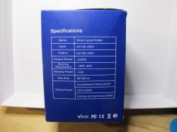 Lamp Holder Specifications Lamp holder packaging with technical specifications.