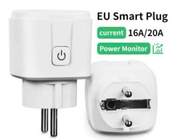 EU smart plug with power monitor and 16A/20A current.
