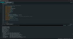 Screenshot of Arduino IDE environment showing code for ESP32 module with a display.
