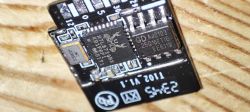Module with RTL8710BX and GD25Q16 Chips Close-up of an electronic module with RTL8710BX and GD25Q16 chips visible.