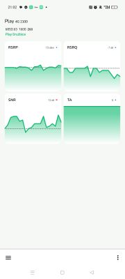 Zrzut ekranu aplikacji mobilnej pokazujący parametry sygnału sieci Play 4G w lokalizacji Drużbice.