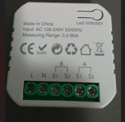 Electrical module with input labels and certification symbols