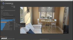 Zrzut ekranu z aplikacji Cinebench R23 pokazujący wynik testu procesora Intel Xeon E5-2690 v4.